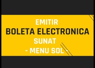  BOLETA ELECTRONICA MENU SOL SUNAT 2022