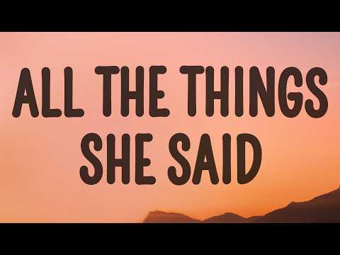 Tatu All The Things She Said Lyrics Running Through My Head