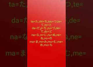 حروف الهيراغانا في اللغة اليابانية الجزء الثاني