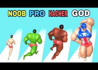 NOOB Vs PRO Vs HACKER Vs GOD In Muscle Race 3D