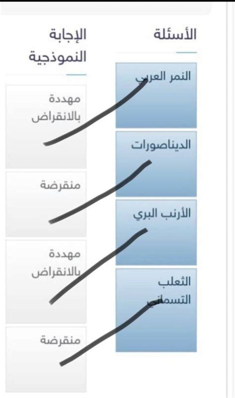 أصل زاويتين من الجملة في العمود الأول مع الجار والنصب الذي يكملها في العمود الثاني، ثم اكتب الجملة بأكملها في الحقل الفارغ
