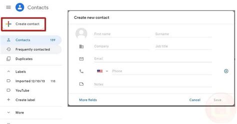 أضف جهات اتصال في Gmail أضف جهات اتصال في Gmail