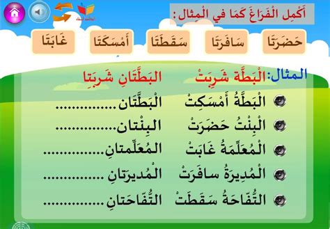 أكمل كما في المثال، مع ملاحظة مراحل وتنوع أفعال الإلغاء