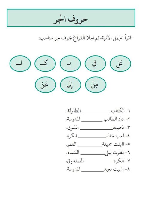 أي سؤال مع حروف الجر يصبح الجواب المطلوب