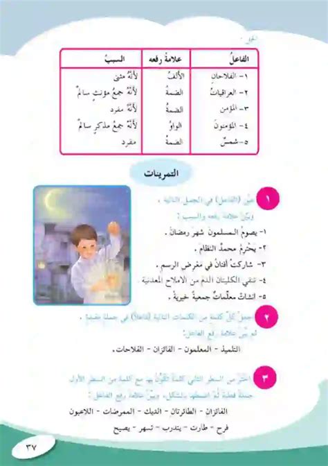 اجعل كل كلمة من الكلمات التالية مسندًا، مرة واحدة فعلًا ومرة ​​ثالثة فاعلًا