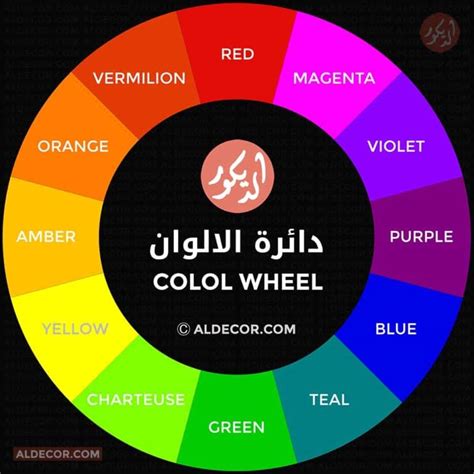 اختر الكلمة الصحيحة للصورة الصحيحة توافق الألوان تباين ألوان عجلة الألوان