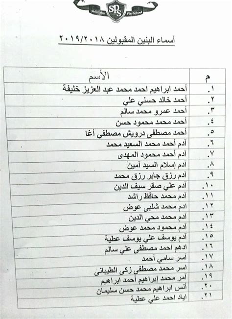 اسأل عن أسماء الذين تم قبولهم في الأمن بالمنشأة