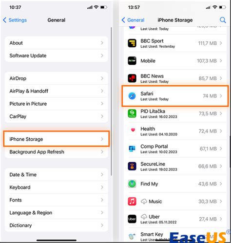 استخدم طريقة مسح Safari لحل مشكلة تخزين iOS