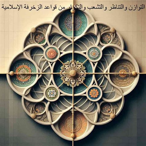 التوازن والتماثل والتفرع والتكرار من قواعد الزخرفة الإسلامية