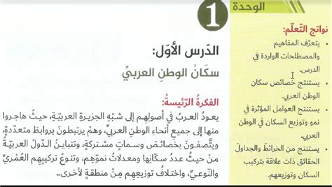 العوامل المؤثرة في نمو المواليد، الدراسات الاجتماعية، المعدل الأول، الفصل الدراسي الأول