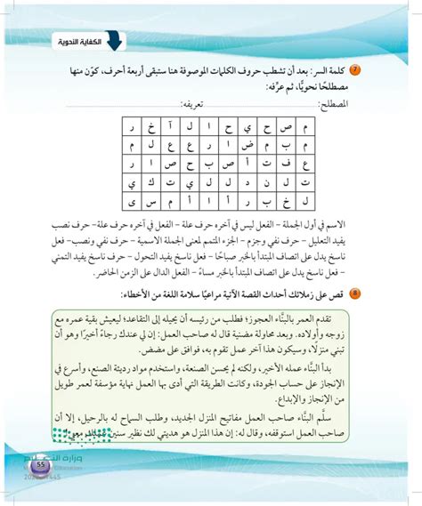بعد شطب أحرف الكلمات الموصوفة هنا، ستتألف كلمة المرور من أربعة أحرف، وتشكل مصطلحًا نحويًا ثم تحدده.