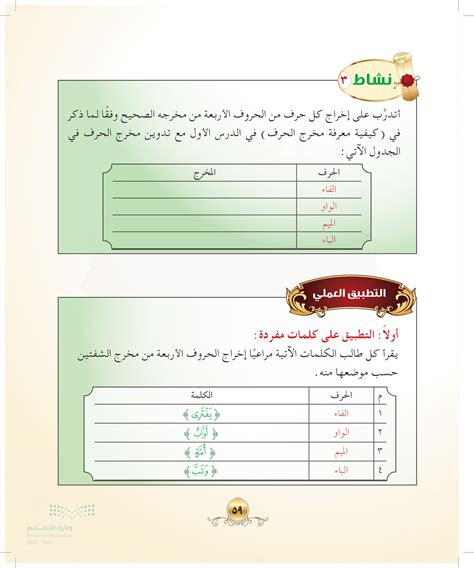 تدرب على إخراج كل حرف من الأحرف الأربعة من المخرج الصحيح، كما في كيف أجد خروج حرف؟