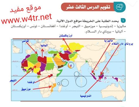 تم تصميم الخريطة للمساعدة في تحديد مواقع البلدان الجغرافية ومعرفة حدود كل منها، ويستخدمها المعلم على الطلاب لتسهيلهم أثناء دراستهم لمنهج العلوم الاجتماعية.