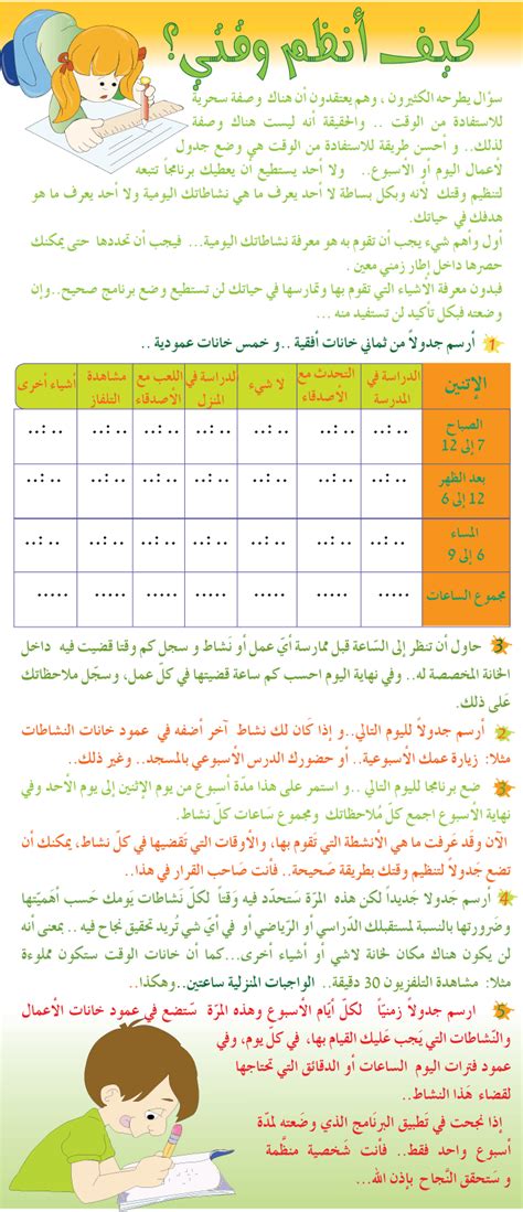 عندما أعود من المدرسة، هل سأقسم وقتي بين الدراسة والجلوس مع عائلتي ومقابلة الأصدقاء؟