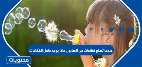 عندما تصنع فقاعات صابون، ماذا يوجد بداخل تلك الفقاعات