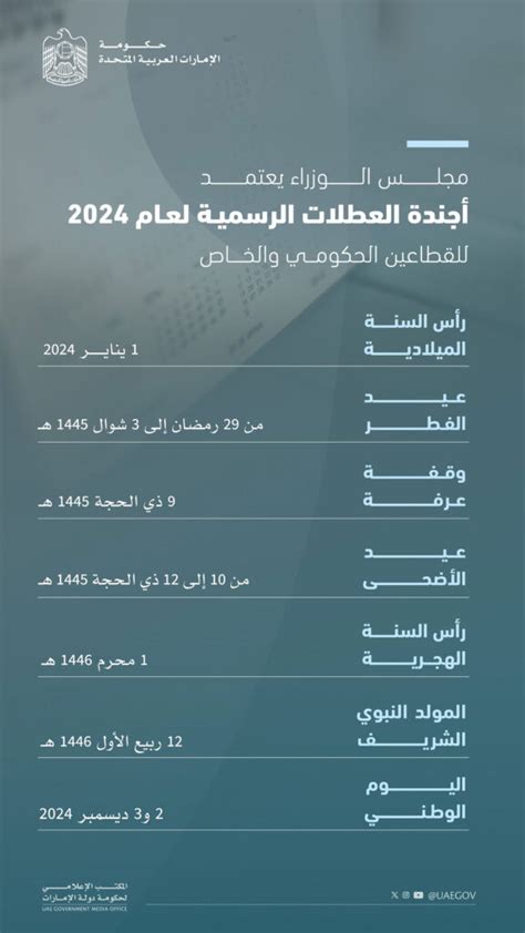 عيد الأضحى 2024 عطلة رسمية في الإمارات للقطاع الحكومي والخاص