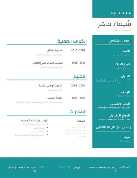 قالب سيرة ذاتية فارغ باللغة الإنجليزية والعربية جاهز