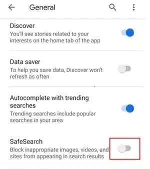 قم بحظر المواقع الإباحية على Android عن طريق تنشيط ميزة البحث الآمن من Google Chrome. قم بحظر المواقع الإباحية على Android عن طريق تنشيط ميزة البحث الآمن من Google Chrome.