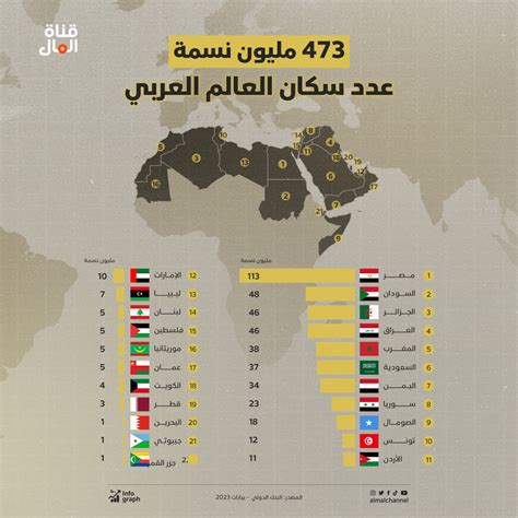 كم تبلغ نسبة سكان العالم العربي من إجمالي سكان العالم