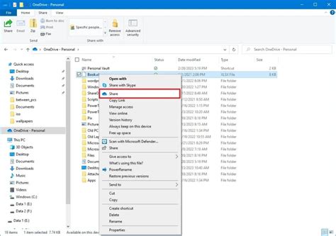 كيفية مشاركة الملفات في OneDrive