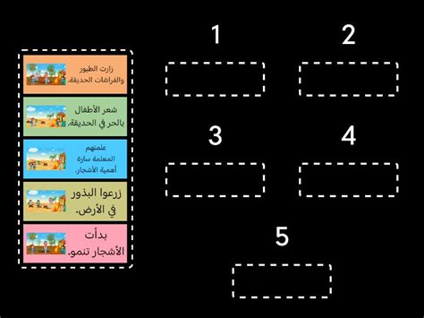 نظِّم الأحداث التالية بالترتيب الذي تظهر به أولاً