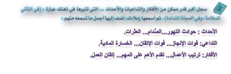 هل تذكرون أكبر قدر ممكن من الأفكار والأحداث التي أثيرت في داخلي من العبارات السابقة؟