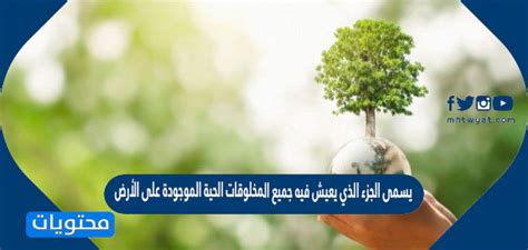 يطلق عليه الجزء الذي تعيش فيه جميع الكائنات الحية الموجودة على الأرض
