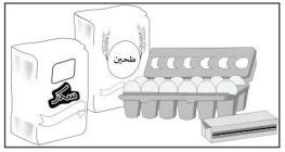 يوضح الشكل التالي أداة لتصفية الدقيق أي من الخلطات التالية يمكن لهذه الأداة فصلها؟