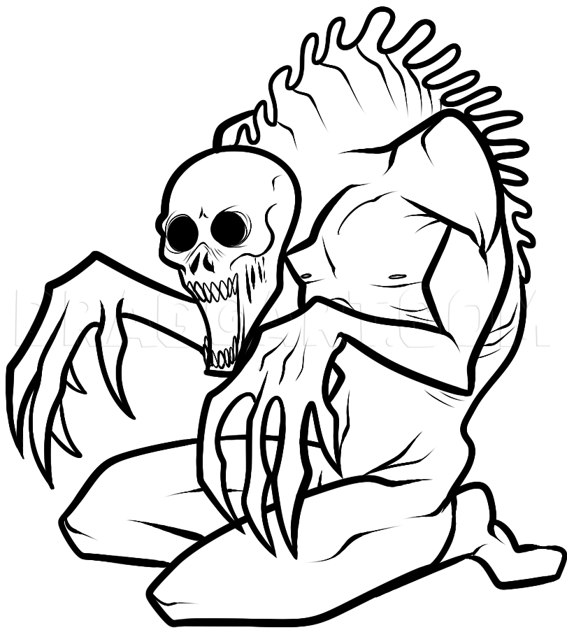 How to Draw The Rake, The Rake Creepypasta, Step by Step, Characters
