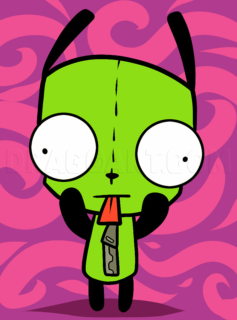 How to Draw Gir from Invader Zim, Step by Step, Nickelodeon Characters