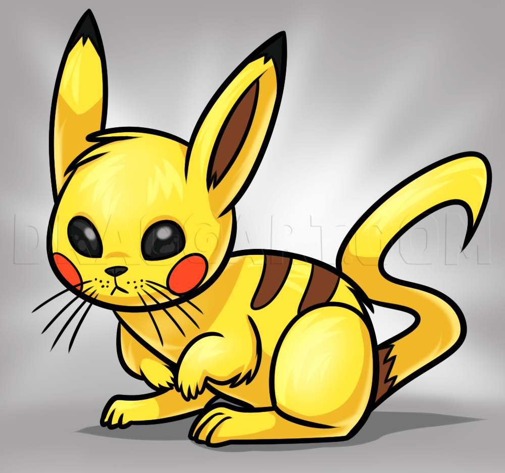 How to Draw Realistic Pikachu, Step by Step, Pokemon Characters, Anime