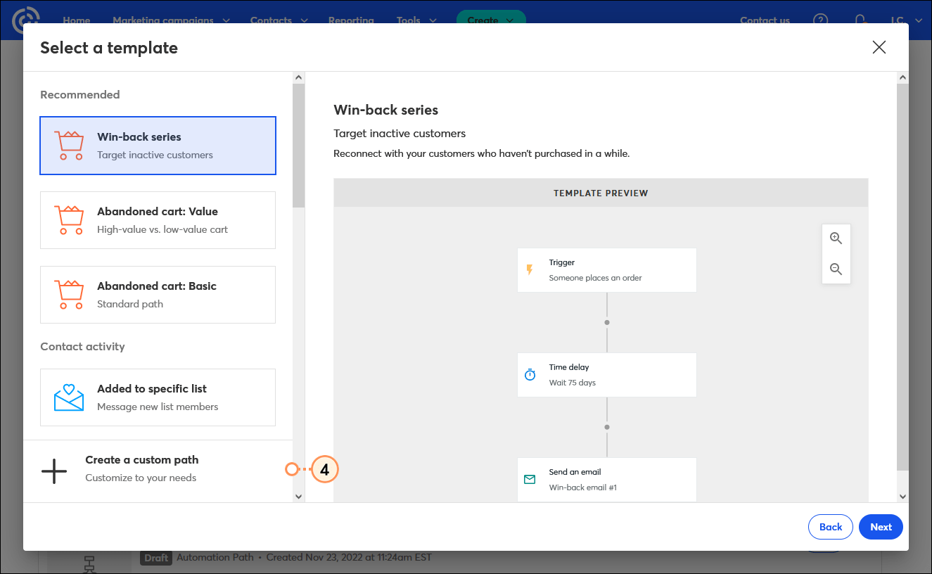 Create a custom path with the Automation Path Builder