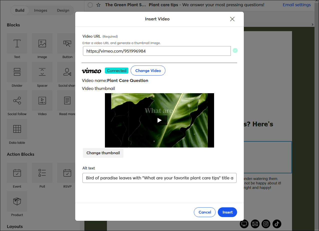 Using Vimeo with Constant Contact