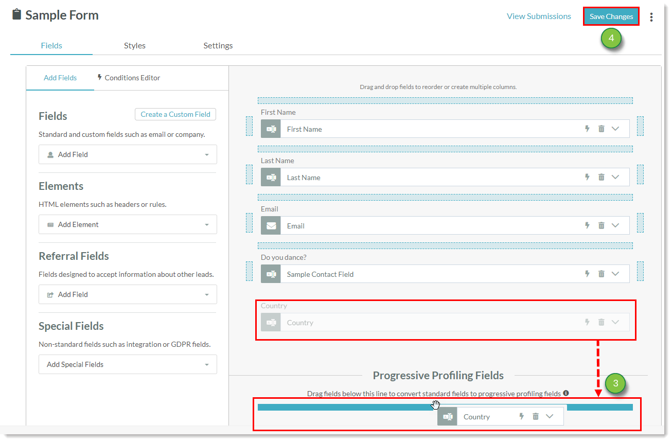 Adding Progressive Profiling Fields
