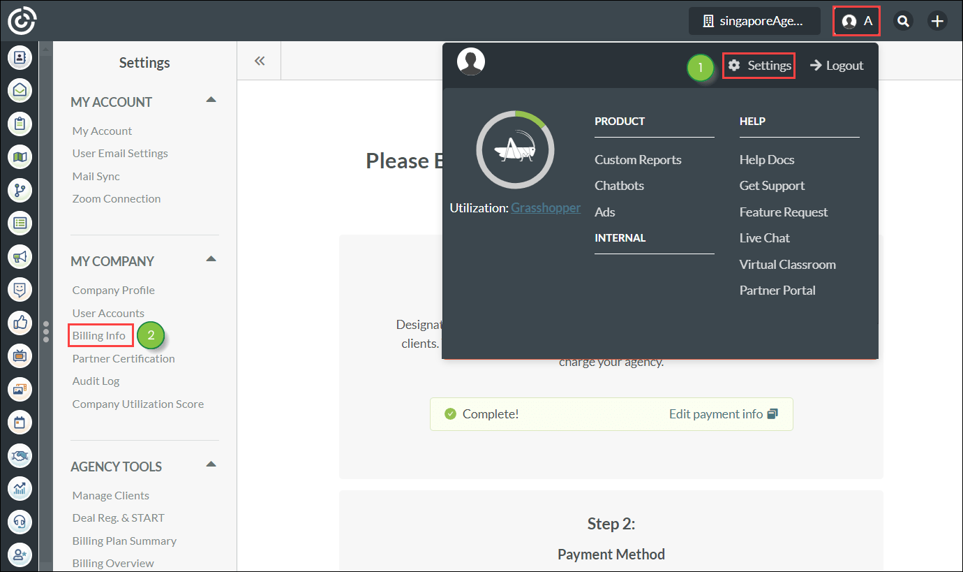 Managing Billing Info Settings for Clients Not in Australia, Canada