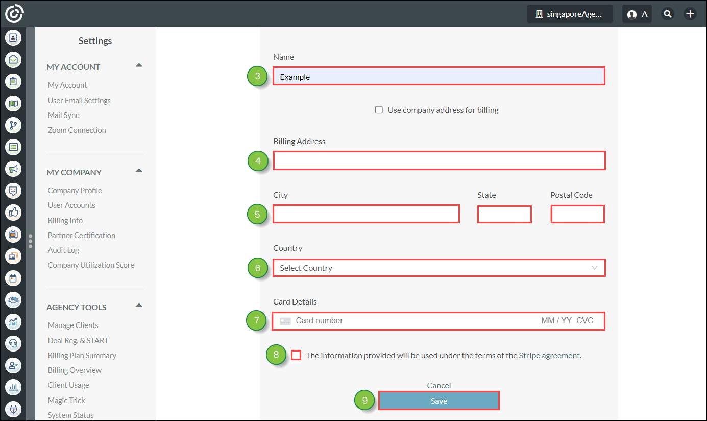 Managing Billing Info Settings for Clients in Australia, Canada, or New