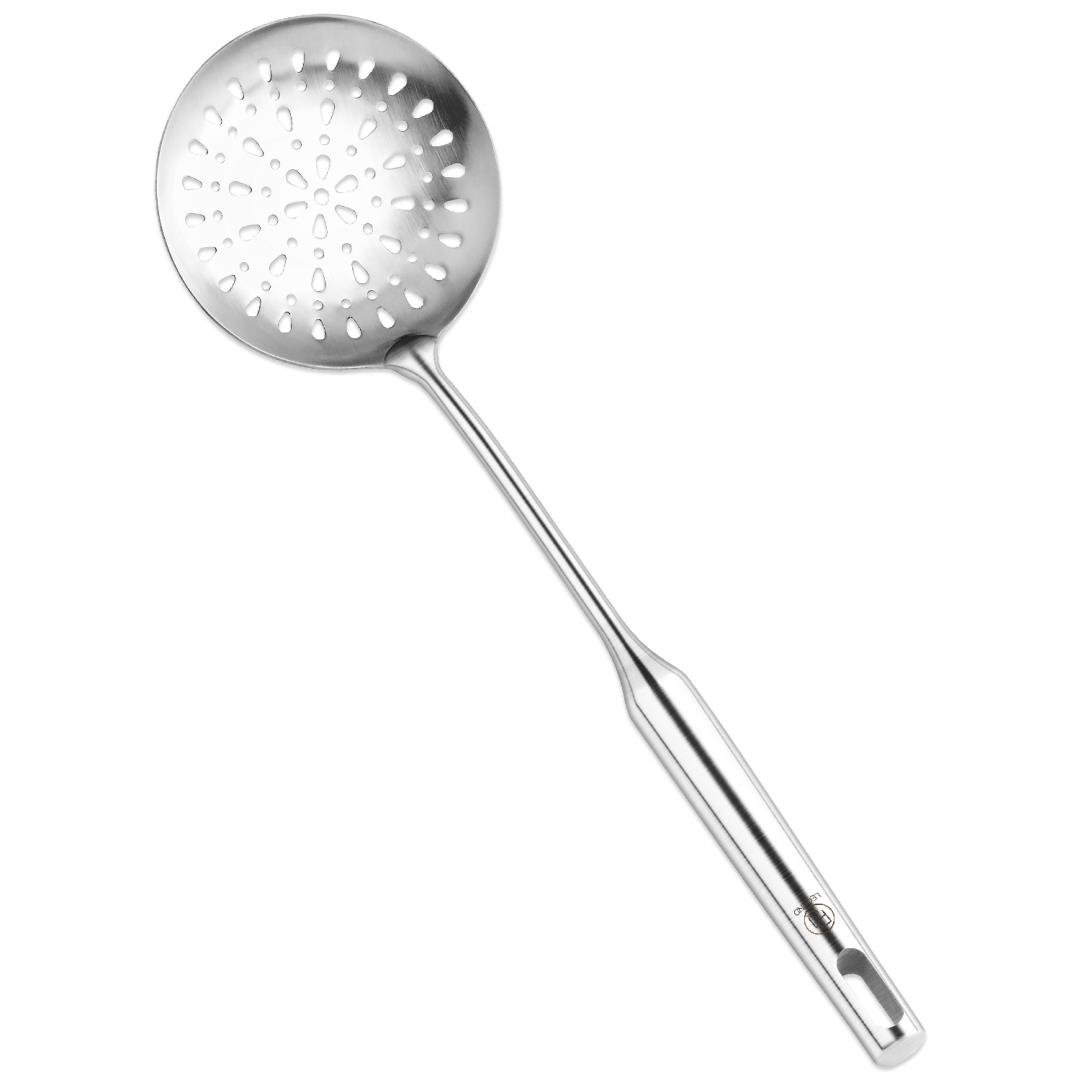 Large Slotted Spoon, Stainless Steel Perfect Fry Ladle, Skimmer