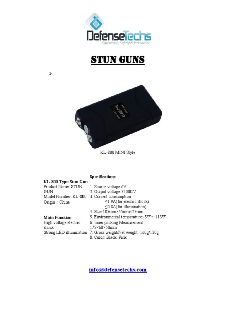 Stun Guns | PDF | Lighting | Voltage