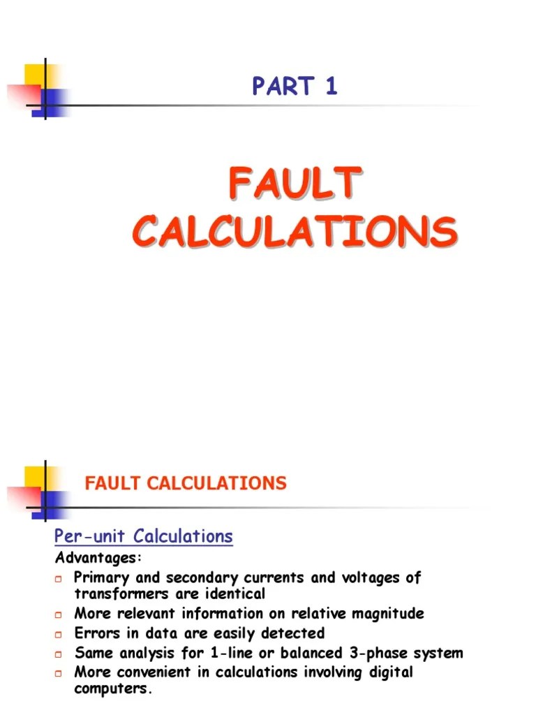 Fault Calculations PDF Power Engineering Force
