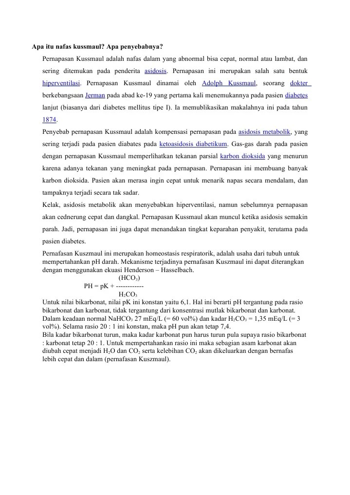 asidosis hiperventilasi Adolph Kussmaul dokter Jerman diabetes