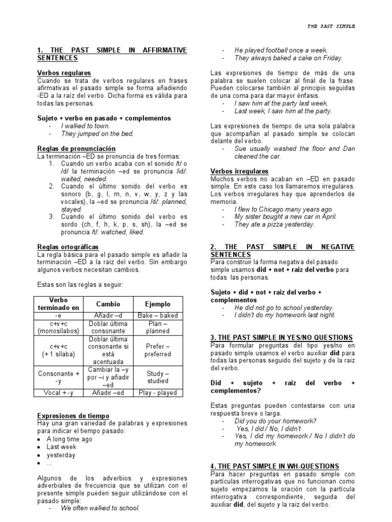 Pasado Simple
