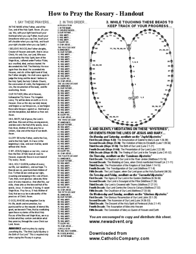 How To Say The Rosary PDF Rosary Jesus