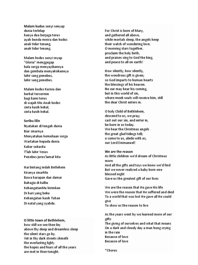 Malam Kudus Sunyi Senyap Joy To The World Folk Songs