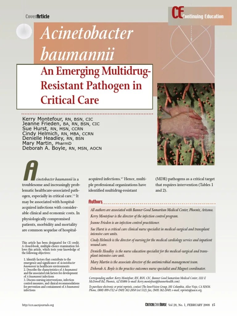 Baumannii PDF Antimicrobial Resistance Hospital