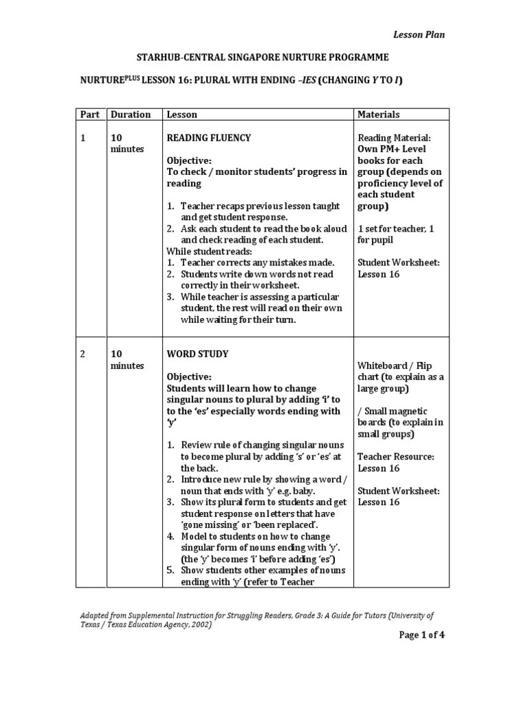 Lesson 16 Plural with Ending ies _Changing y to i_ Students