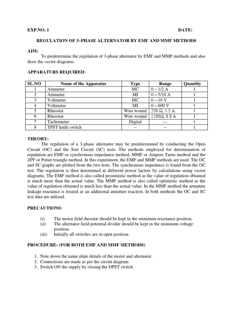 EMF and MMF Method PDF Volt Voltage