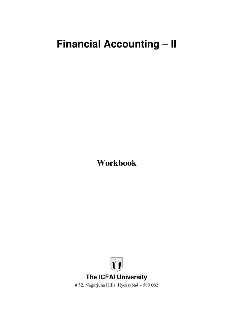 Financial Accounting WorkBook ICMR Goodwill (Accounting
