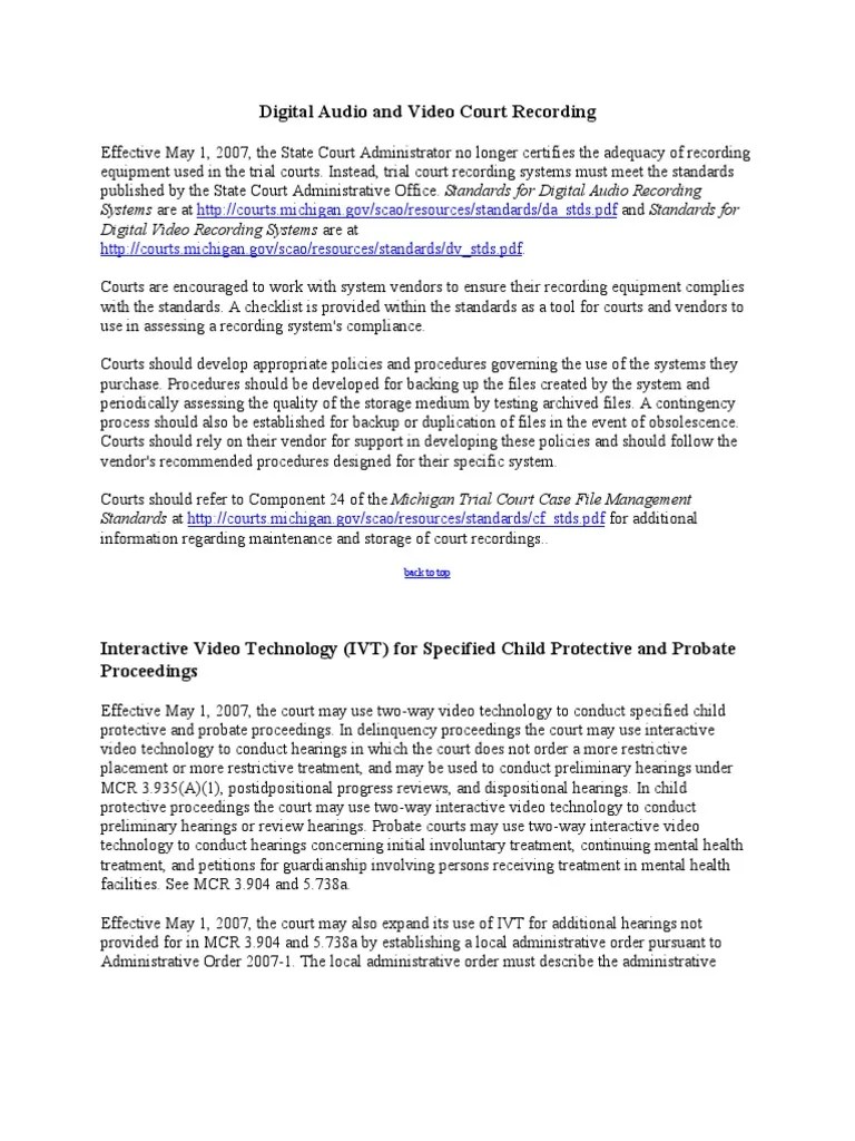 Digital Audio and Video Court Recording PDF Wisconsin Circuit