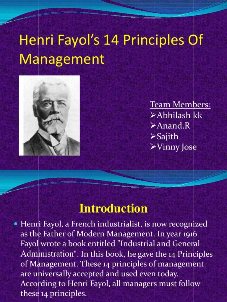 Henri Fayol_s 14 Principles of Management Employment Decentralization