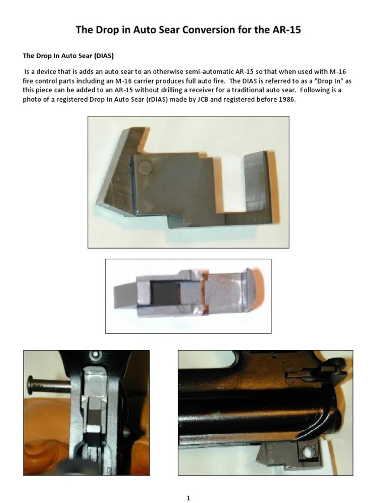 1D26C the Drop in Auto Sear Conversion for the AR15 Machine Gun